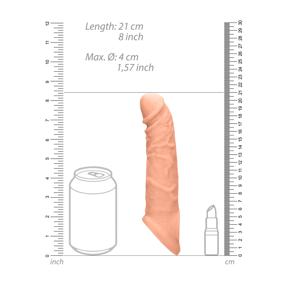 Vibrators, Sex Toy Kits and Sex Toys at Cloud9Adults - RealRock 8 Inch Penis Sleeve Flesh Pink - Buy Sex Toys Online