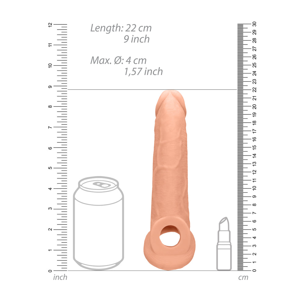 Vibrators, Sex Toy Kits and Sex Toys at Cloud9Adults - RealRock 9 Inch Penis Sleeve Flesh Pink - Buy Sex Toys Online