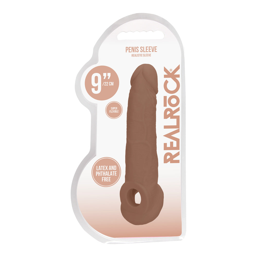 Vibrators, Sex Toy Kits and Sex Toys at Cloud9Adults - RealRock 9 Inch Penis Sleeve Flesh Tan - Buy Sex Toys Online