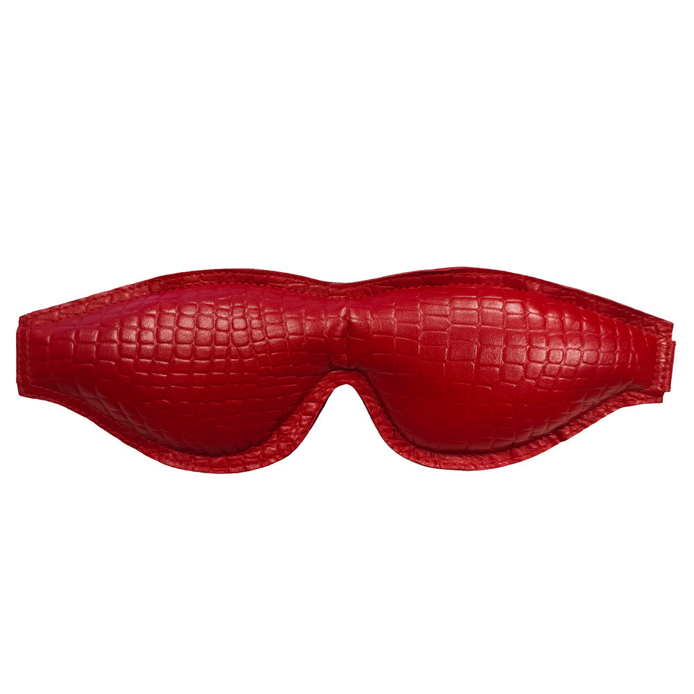 Vibrators, Sex Toy Kits and Sex Toys at Cloud9Adults - Rouge Garments Leather Croc Print Padded Blindfold - Buy Sex Toys Online