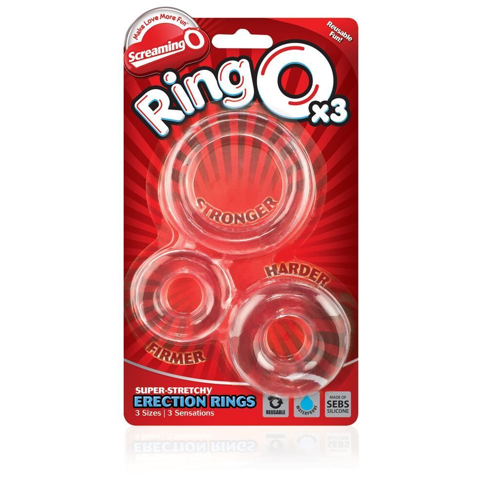 Vibrators, Sex Toy Kits and Sex Toys at Cloud9Adults - Screaming O RingO x3 Clear Cock Rings - Buy Sex Toys Online