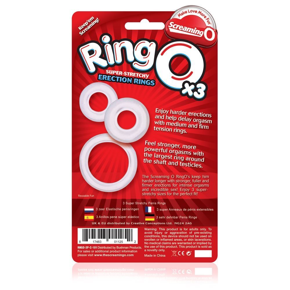 Vibrators, Sex Toy Kits and Sex Toys at Cloud9Adults - Screaming O RingO x3 Clear Cock Rings - Buy Sex Toys Online