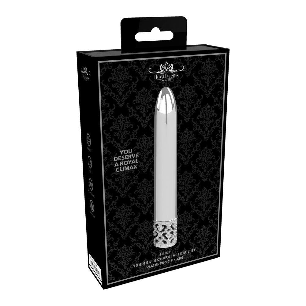 Vibrators, Sex Toy Kits and Sex Toys at Cloud9Adults - Royal Gems Shiny Rechargeable Bullet Silver - Buy Sex Toys Online