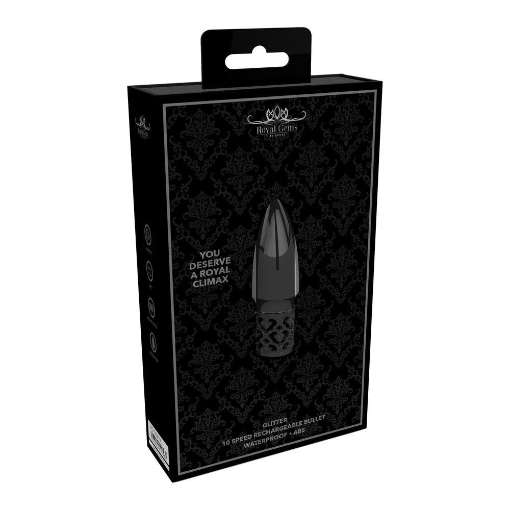 Vibrators, Sex Toy Kits and Sex Toys at Cloud9Adults - Royal Gems Glitter Rechargeable Bullet Gun Metal - Buy Sex Toys Online