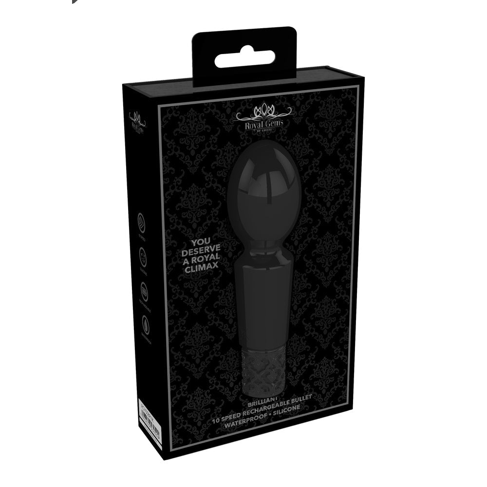 Vibrators, Sex Toy Kits and Sex Toys at Cloud9Adults - Royal Gems Brilliant Rechargeable Bullet Black - Buy Sex Toys Online