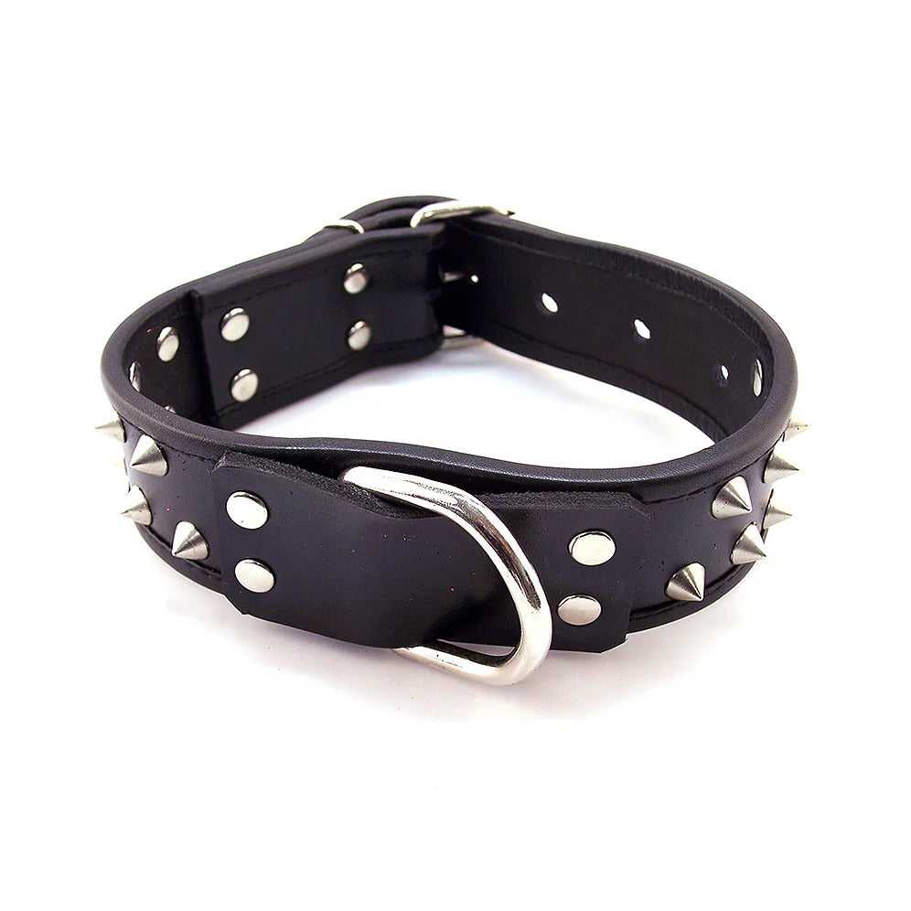 Vibrators, Sex Toy Kits and Sex Toys at Cloud9Adults - Rouge Garments Black Leather Studded Collar - Buy Sex Toys Online