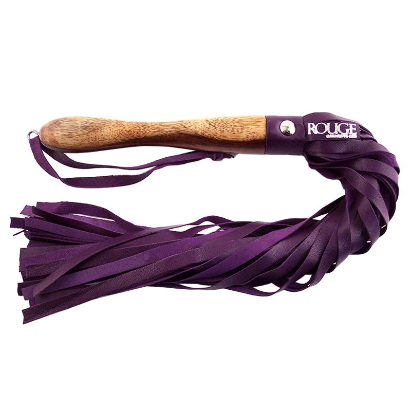 Vibrators, Sex Toy Kits and Sex Toys at Cloud9Adults - Rouge Garments Wooden Handled Purple Leather Flogger - Buy Sex Toys Online