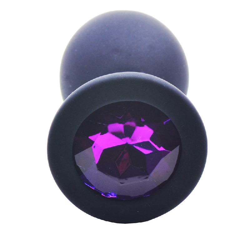 Vibrators, Sex Toy Kits and Sex Toys at Cloud9Adults - Medium Black Jewelled Silicone Butt Plug - Buy Sex Toys Online