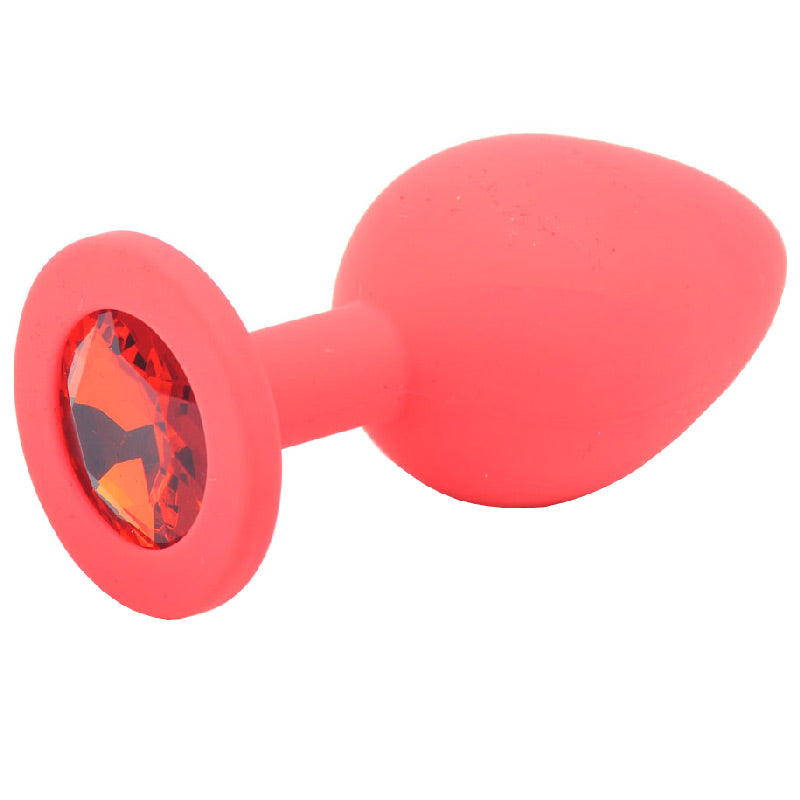 Vibrators, Sex Toy Kits and Sex Toys at Cloud9Adults - Medium Red Jewelled Silicone Butt Plug - Buy Sex Toys Online