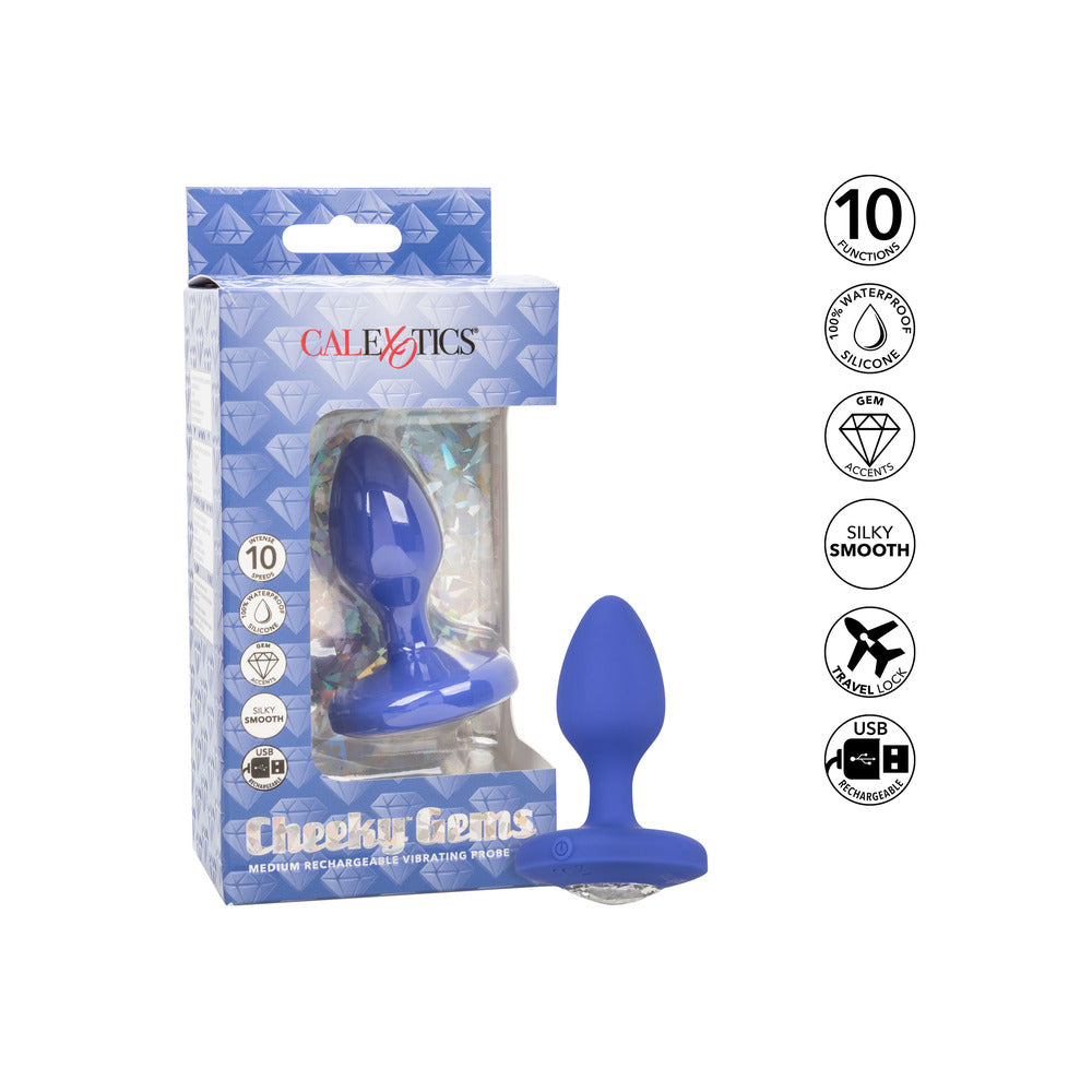 Vibrators, Sex Toy Kits and Sex Toys at Cloud9Adults - Cheeky Gems Medium Rechargeable Vibrating Butt Plug - Buy Sex Toys Online