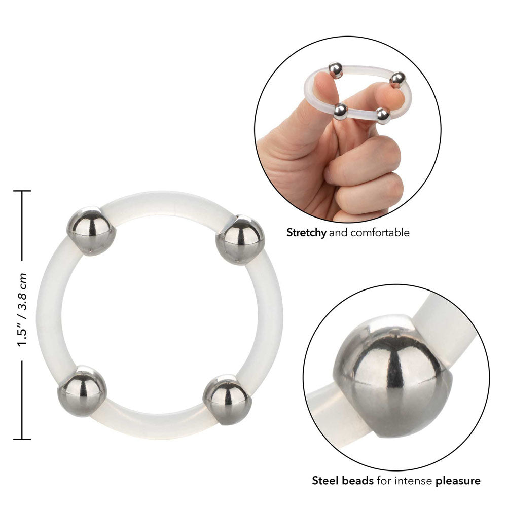 Vibrators, Sex Toy Kits and Sex Toys at Cloud9Adults - Steel Beaded Silicone Ring XL - Buy Sex Toys Online