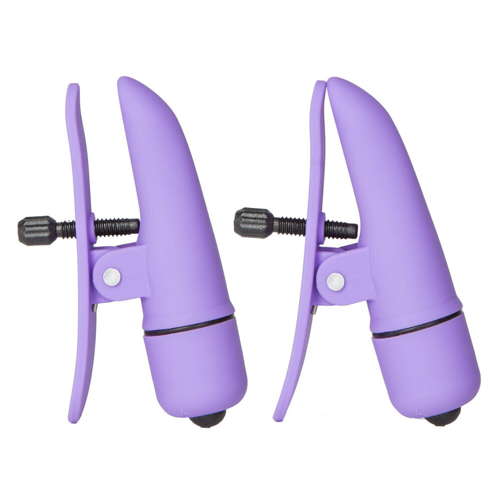Vibrators, Sex Toy Kits and Sex Toys at Cloud9Adults - Nipplettes Virbrating Adjustable Purple Nipple Clamps - Buy Sex Toys Online