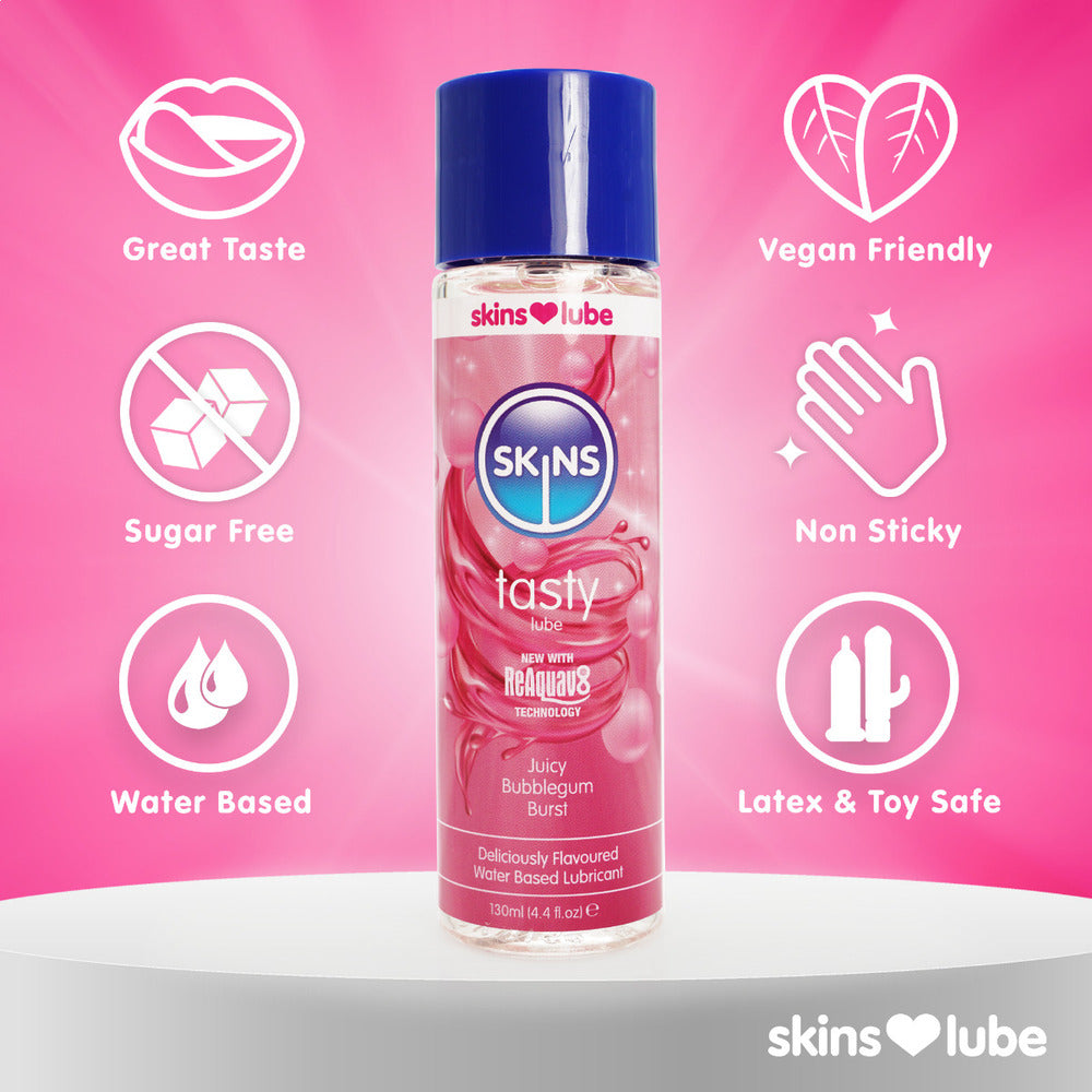 Vibrators, Sex Toy Kits and Sex Toys at Cloud9Adults - Skins Juicy Bubblegum Blast Waterbased Lubricant 130ml - Buy Sex Toys Online