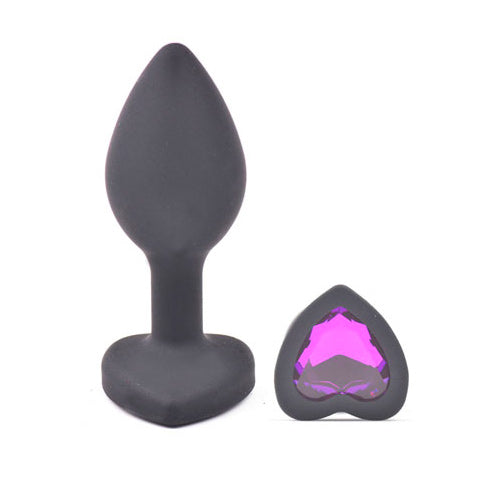 Vibrators, Sex Toy Kits and Sex Toys at Cloud9Adults - Small Heart Shaped Diamond Base Black Butt Plug - Buy Sex Toys Online