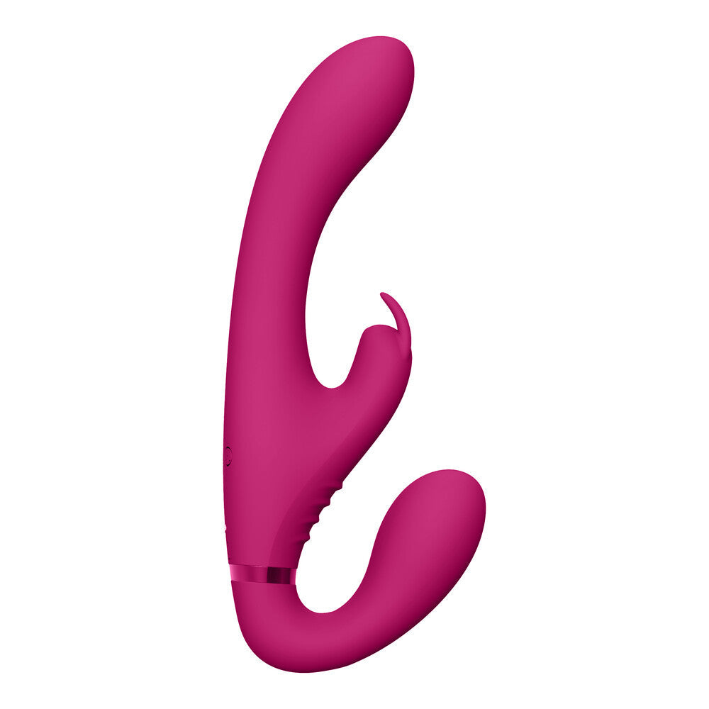 Vibrators, Sex Toy Kits and Sex Toys at Cloud9Adults - Vive Suki Triple Action Strapless Strap On Vibrator Pink - Buy Sex Toys Online