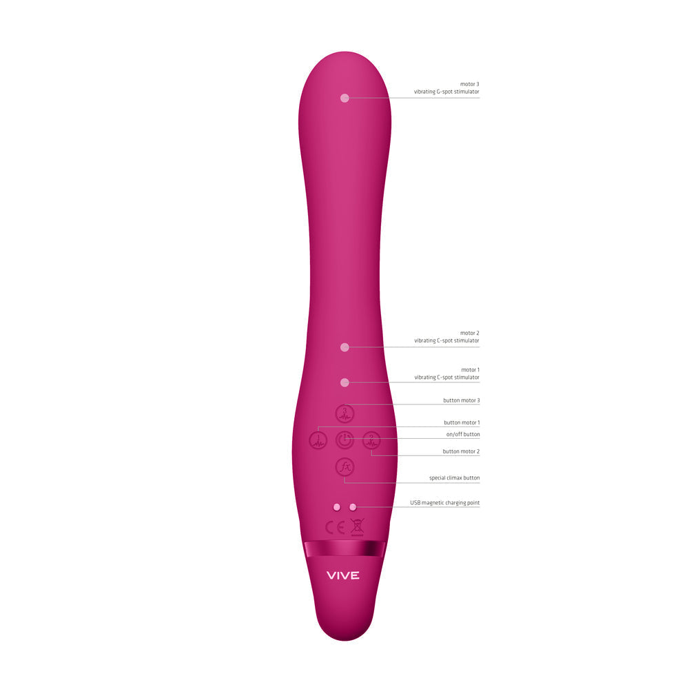 Vibrators, Sex Toy Kits and Sex Toys at Cloud9Adults - Vive Suki Triple Action Strapless Strap On Vibrator Pink - Buy Sex Toys Online
