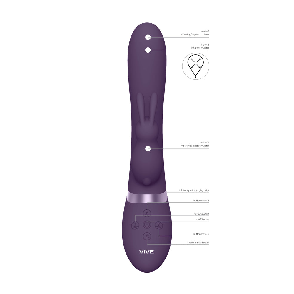 Vibrators, Sex Toy Kits and Sex Toys at Cloud9Adults - Vive Taka Triple Action Automatic Inflatable Vibrator Purple - Buy Sex Toys Online