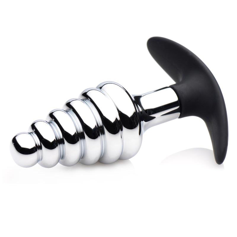 Vibrators, Sex Toy Kits and Sex Toys at Cloud9Adults - Master Series Dark Hive Metal And Silicone Ribbed Anal Plug - Buy Sex Toys Online