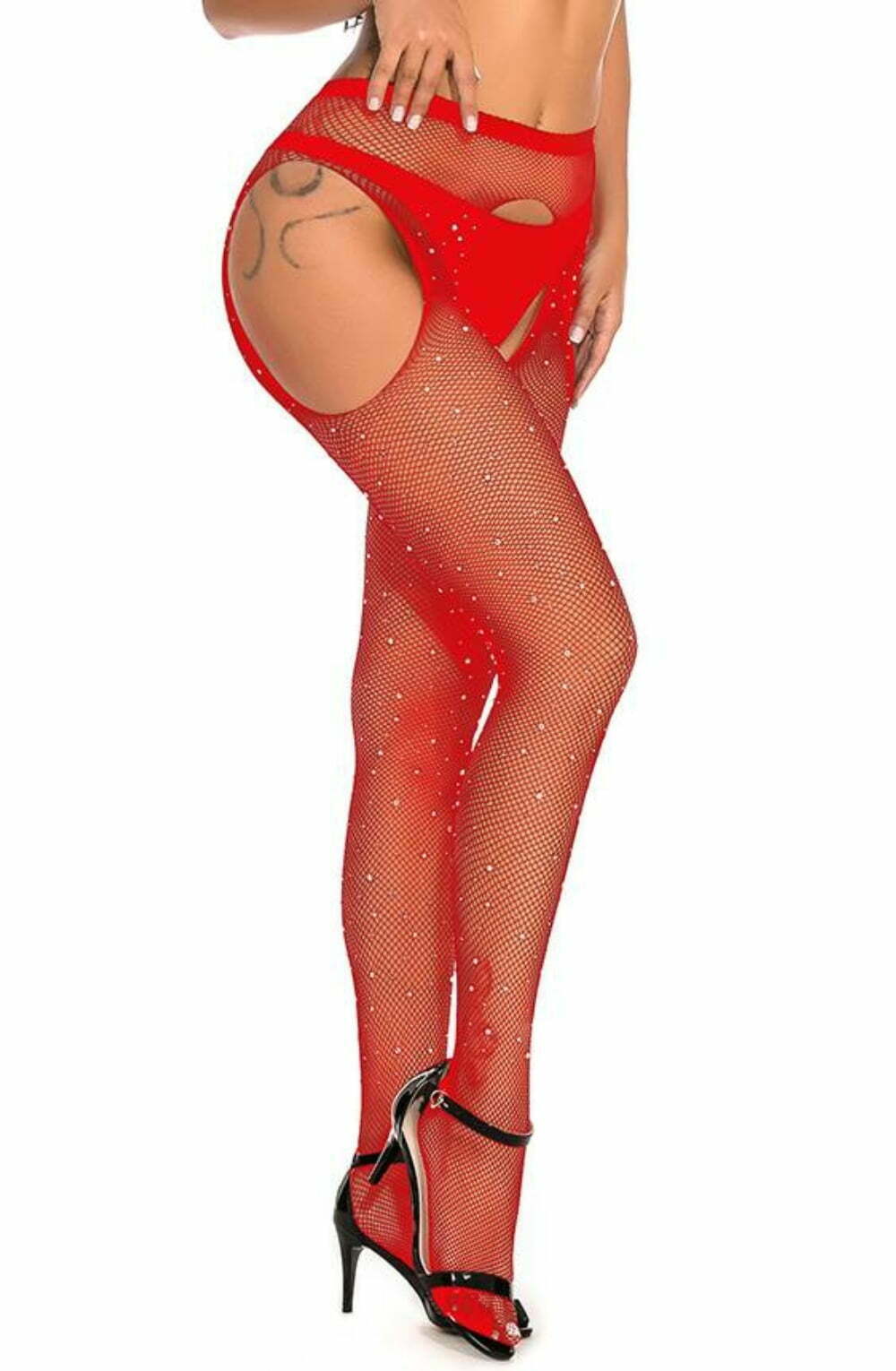 Vibrators, Sex Toy Kits and Sex Toys at Cloud9Adults - YesX YX852 Sparkly Fishnet Red - Buy Sex Toys Online