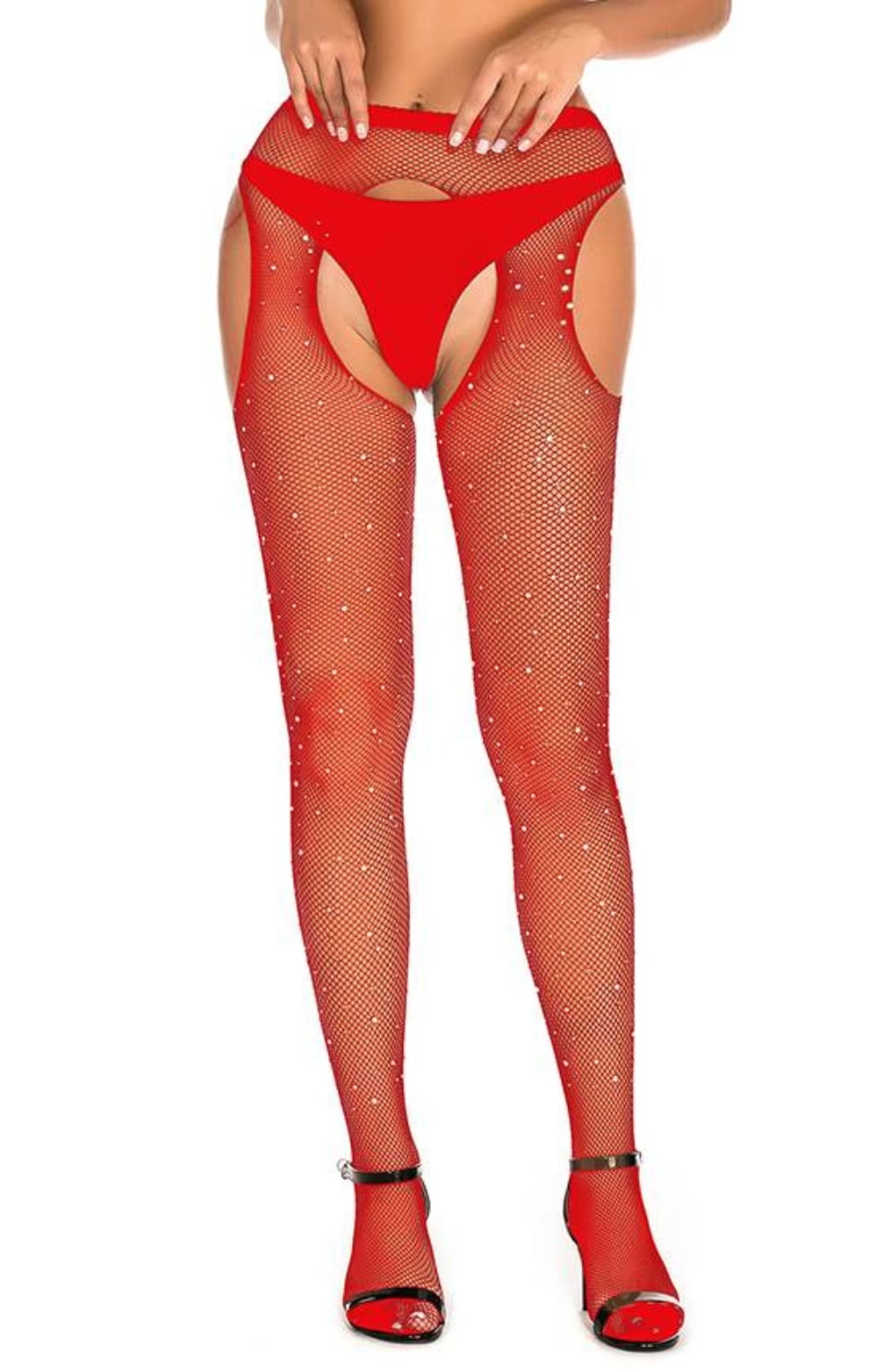 Vibrators, Sex Toy Kits and Sex Toys at Cloud9Adults - YesX YX852 Sparkly Fishnet Red - Buy Sex Toys Online