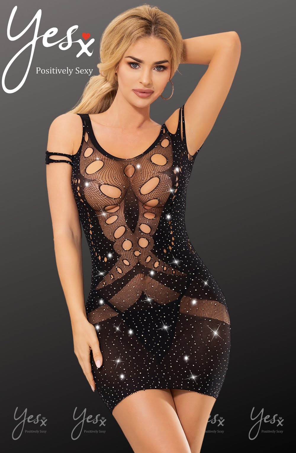 Vibrators, Sex Toy Kits and Sex Toys at Cloud9Adults - YesX YX853 Sparkly Black Dress - Buy Sex Toys Online