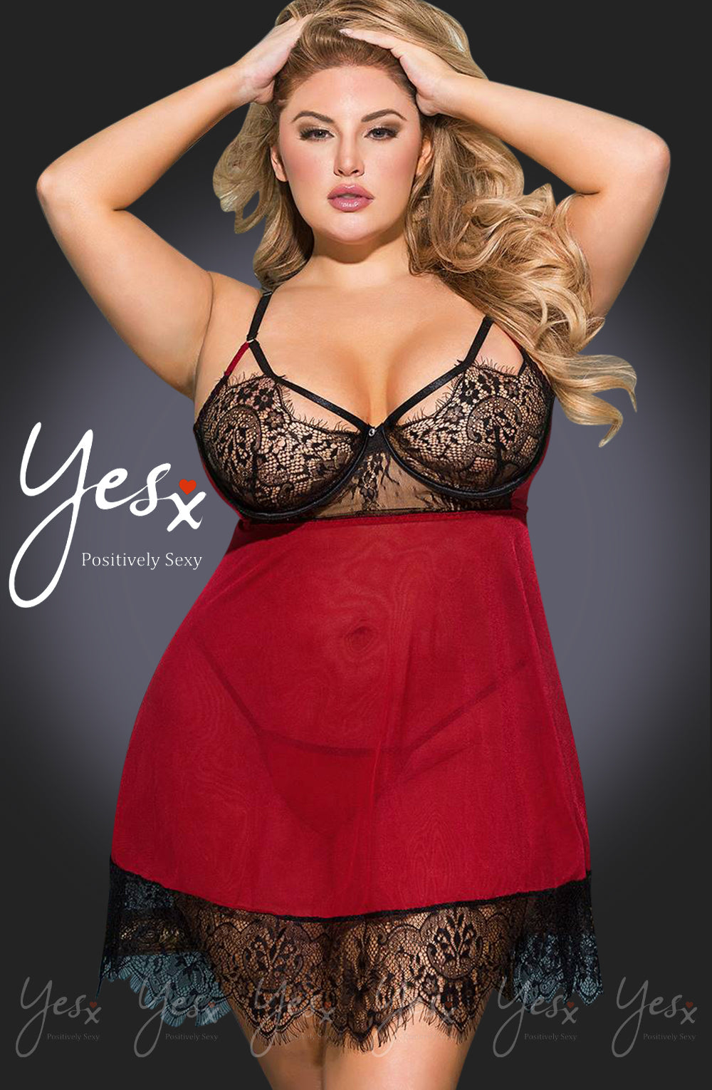 Vibrators, Sex Toy Kits and Sex Toys at Cloud9Adults - YesX YX958Q Black/Red Babydoll Set - Buy Sex Toys Online