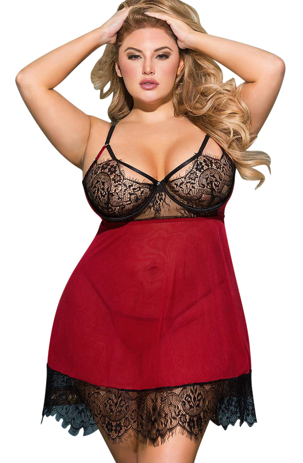 Vibrators, Sex Toy Kits and Sex Toys at Cloud9Adults - YesX YX958Q Black/Red Babydoll Set - Buy Sex Toys Online