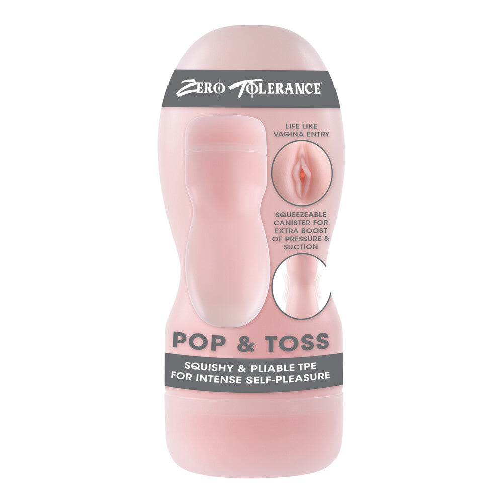 Vibrators, Sex Toy Kits and Sex Toys at Cloud9Adults - Zero Tolerance Pop And Toss Stroker Flesh Pink - Buy Sex Toys Online