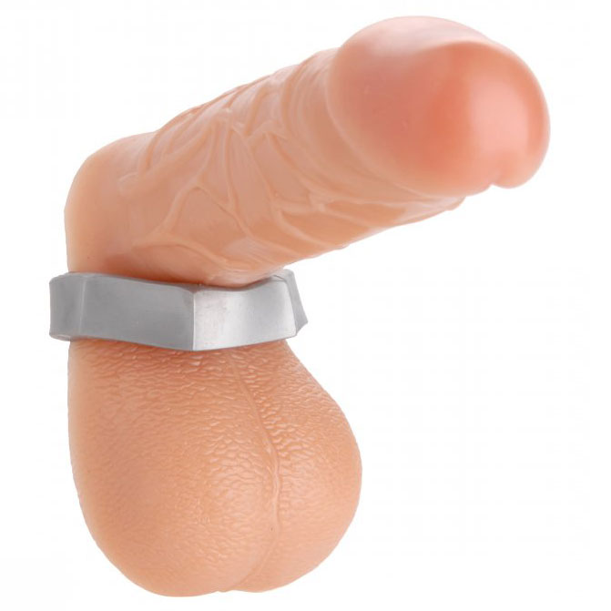 Vibrators, Sex Toy Kits and Sex Toys at Cloud9Adults - Silver Hex Heavy Duty Cock Ring and Ball Stretcher - Buy Sex Toys Online