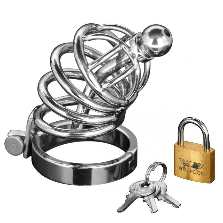 Vibrators, Sex Toy Kits and Sex Toys at Cloud9Adults - Asylum 4 Ring Locking Chastity Cage - Buy Sex Toys Online