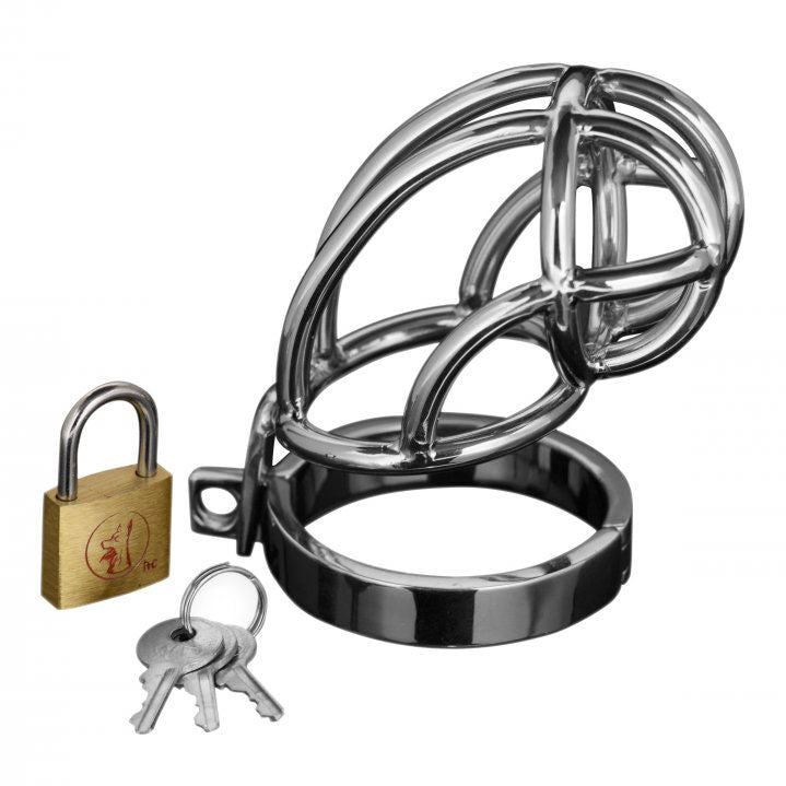 Vibrators, Sex Toy Kits and Sex Toys at Cloud9Adults - Captus Stainless Steel Locking Chastity Cage - Buy Sex Toys Online