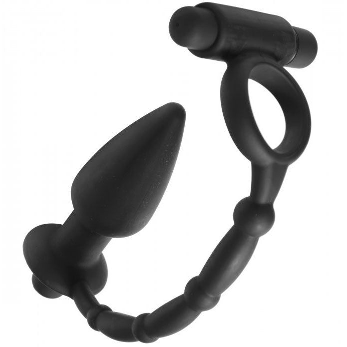 Vibrators, Sex Toy Kits and Sex Toys at Cloud9Adults - Viaticus Dual Cock Ring And Anal Plug Vibrator - Buy Sex Toys Online