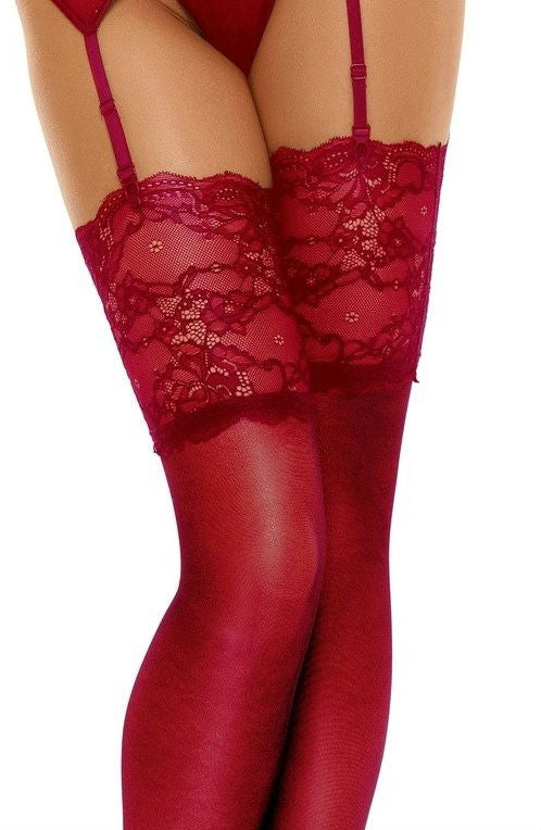 Vibrators, Sex Toy Kits and Sex Toys at Cloud9Adults - Beauty Night BN6543 Romance Stockings Cherry - Buy Sex Toys Online