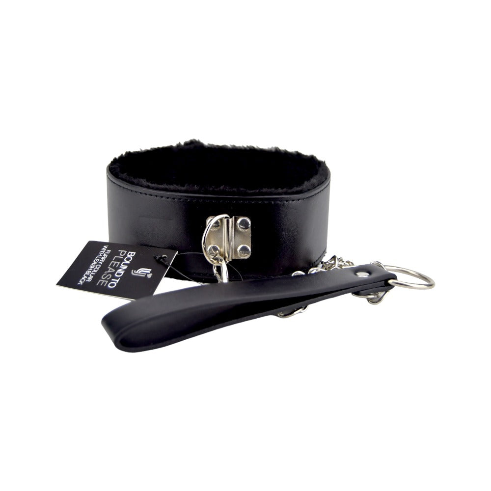 Vibrators, Sex Toy Kits and Sex Toys at Cloud9Adults - Bound to Please Furry Collar with Leash Black - Buy Sex Toys Online