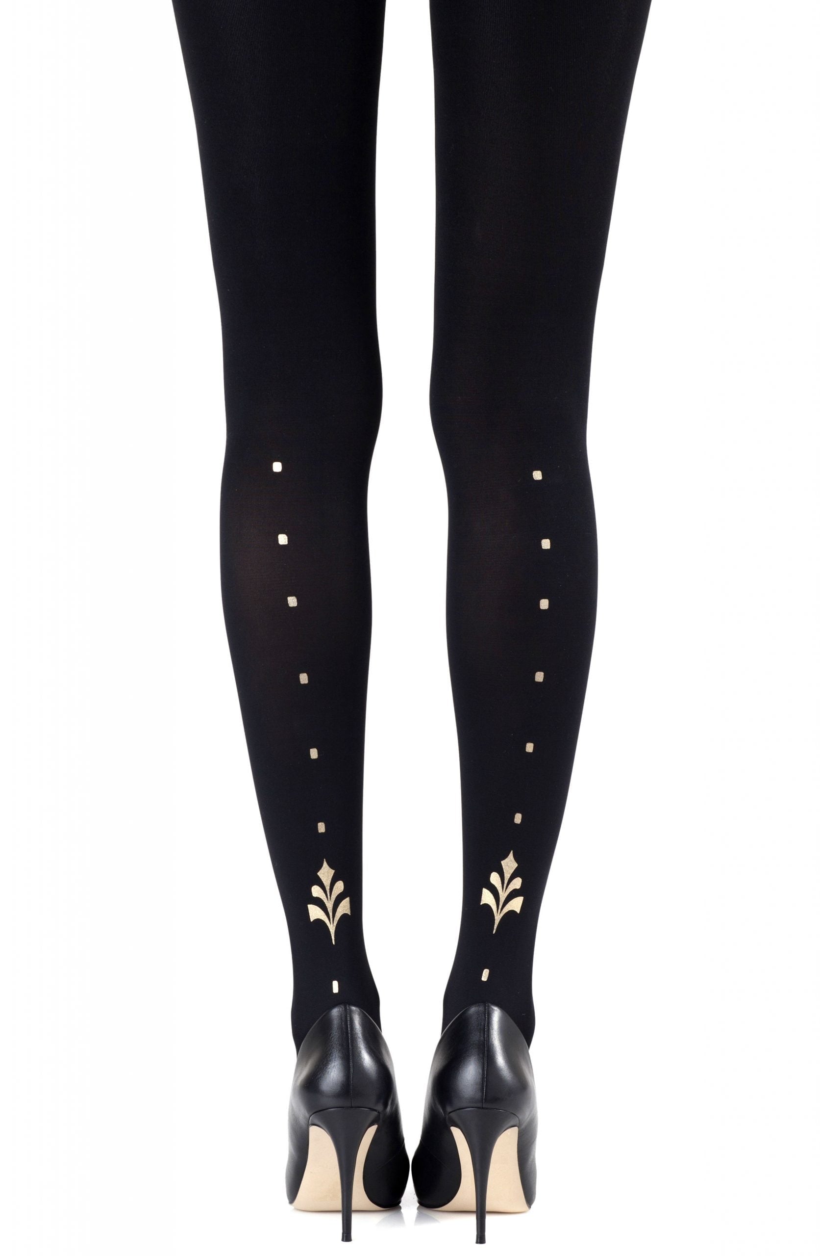Vibrators, Sex Toy Kits and Sex Toys at Cloud9Adults - Zohara "Dot Calm" Gold Print Tights - Buy Sex Toys Online