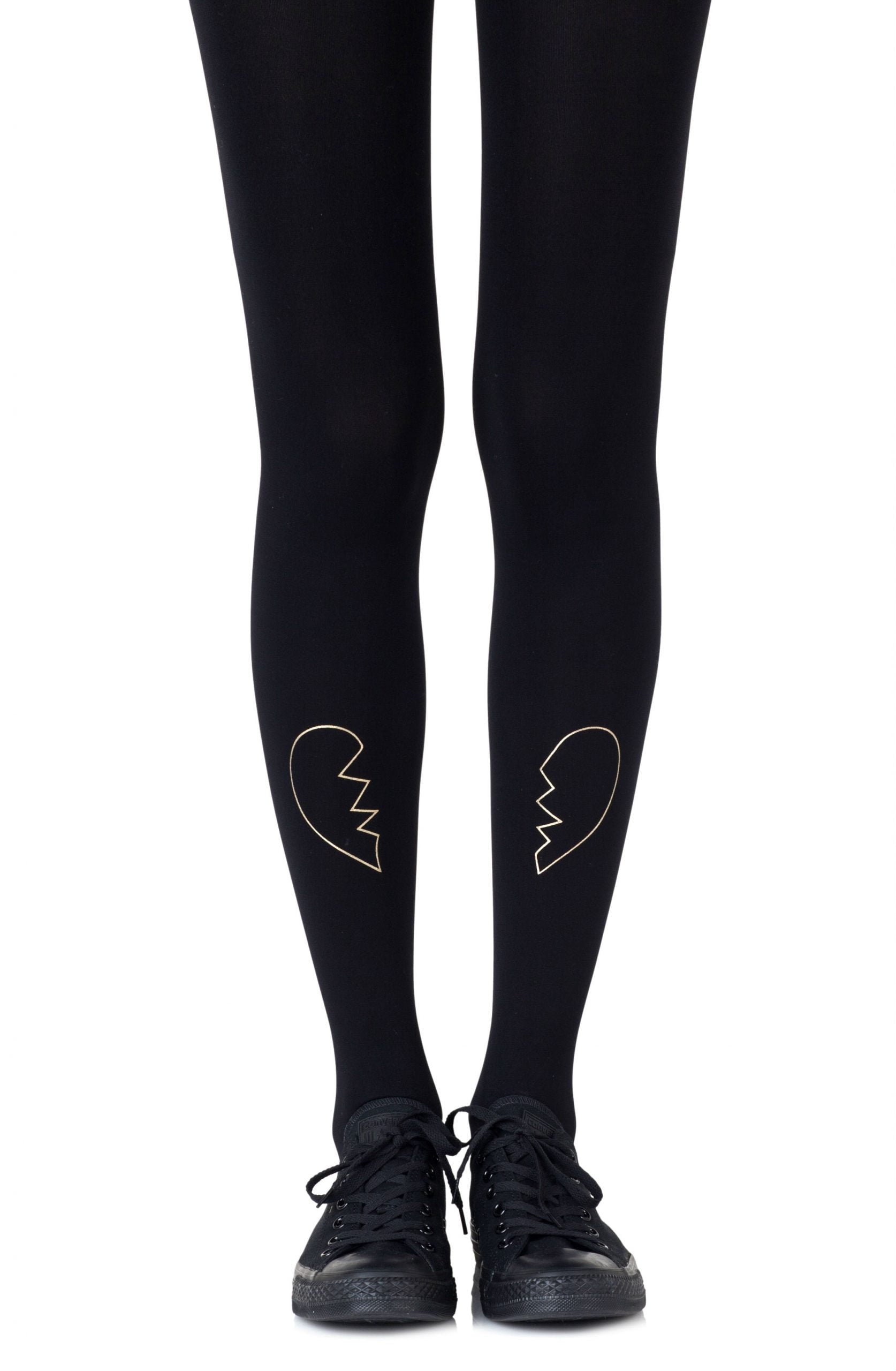 Vibrators, Sex Toy Kits and Sex Toys at Cloud9Adults - Zohara "Heartbreaker" Gold Print Tights - Buy Sex Toys Online