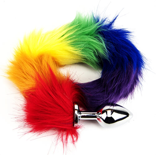 Vibrators, Sex Toy Kits and Sex Toys at Cloud9Adults - Furry Fantasy Rainbow Tail Butt Plug - Buy Sex Toys Online