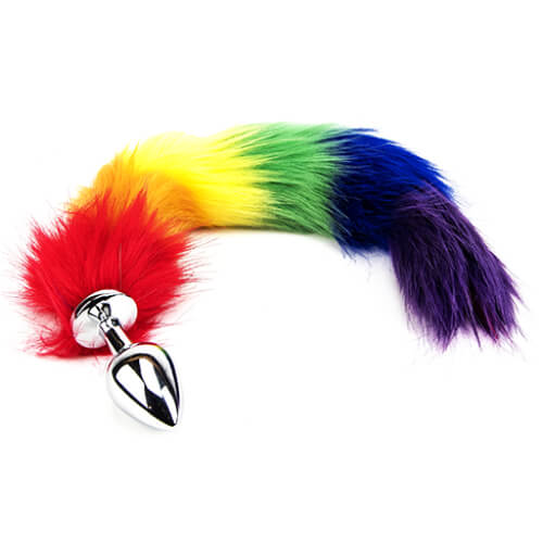 Vibrators, Sex Toy Kits and Sex Toys at Cloud9Adults - Furry Fantasy Rainbow Tail Butt Plug - Buy Sex Toys Online