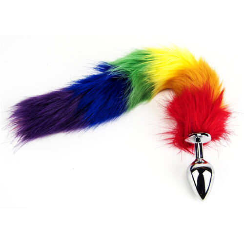 Vibrators, Sex Toy Kits and Sex Toys at Cloud9Adults - Furry Fantasy Rainbow Tail Butt Plug - Buy Sex Toys Online