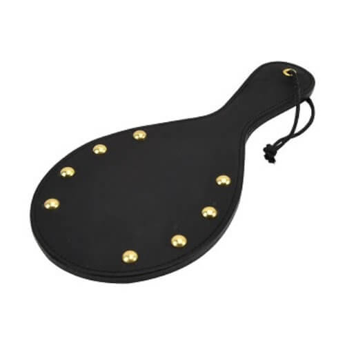 Vibrators, Sex Toy Kits and Sex Toys at Cloud9Adults - Bound Noir Nubuck Leather Paddle with Brass Stud Detail - Buy Sex Toys Online