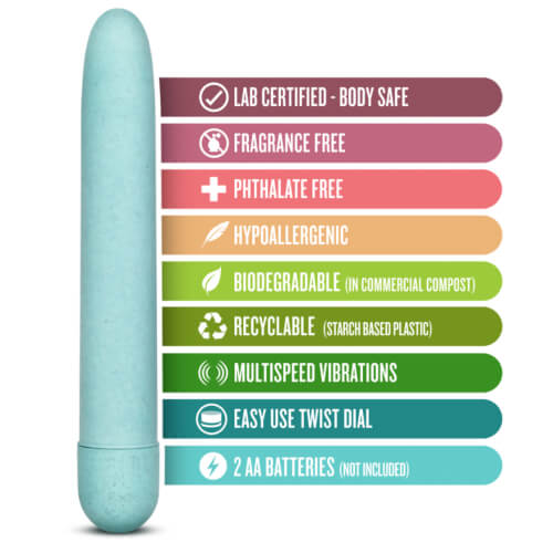 Vibrators, Sex Toy Kits and Sex Toys at Cloud9Adults - Gaia Biodegradable Eco Vibrator Blue - Buy Sex Toys Online