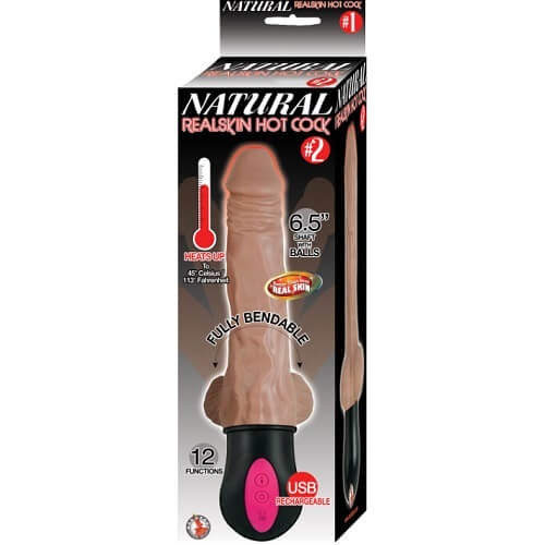 Vibrators, Sex Toy Kits and Sex Toys at Cloud9Adults - Realistic Warming 6.5 inch Vibrating Dildo with Balls Brown - Buy Sex Toys Online