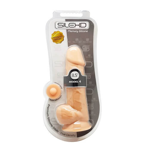 Vibrators, Sex Toy Kits and Sex Toys at Cloud9Adults - SilexD 8.5 inch Realistic Silicone Dual Density Girthy Dildo with Suction Cup with Balls - Buy Sex Toys Online