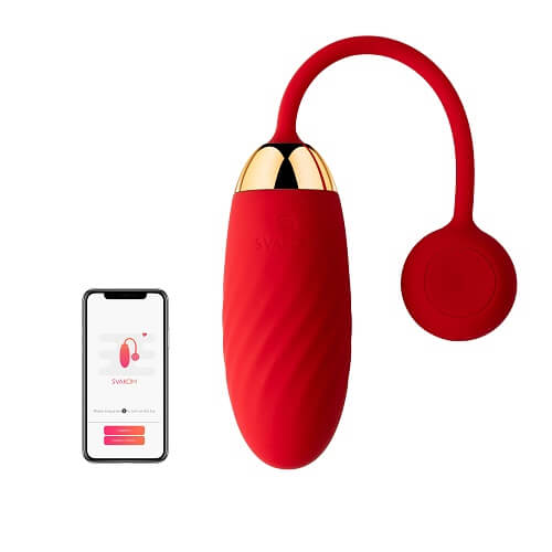 Vibrators, Sex Toy Kits and Sex Toys at Cloud9Adults - Svakom Ella APP Controlled Silicone Vibrating Egg  Red - Buy Sex Toys Online