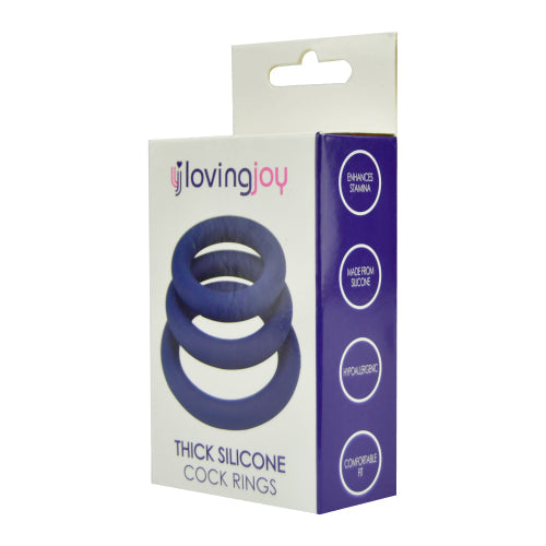 Vibrators, Sex Toy Kits and Sex Toys at Cloud9Adults - Loving Joy Thick Silicone Cock Rings 3 Pack - Buy Sex Toys Online