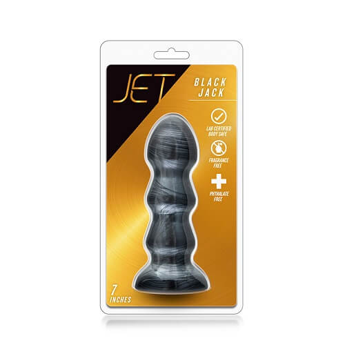 Vibrators, Sex Toy Kits and Sex Toys at Cloud9Adults - Jet Black Jack Large Ribbed Butt Plug 7 inches - Buy Sex Toys Online