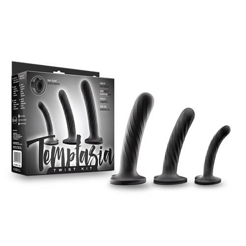 Vibrators, Sex Toy Kits and Sex Toys at Cloud9Adults - Twist Silicone Dildo with Suction Cup Set of Three - Buy Sex Toys Online