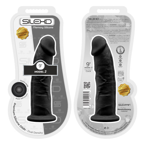 Vibrators, Sex Toy Kits and Sex Toys at Cloud9Adults - SilexD 9 inch Realistic Girthy Silicone Dual Density Dildo with Suction Cup Black - Buy Sex Toys Online