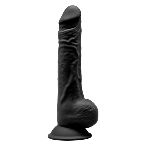 Vibrators, Sex Toy Kits and Sex Toys at Cloud9Adults - SilexD 9.5 inch Realistic Silicone Dual Density Dildo with Suction Cup with Balls Black - Buy Sex Toys Online