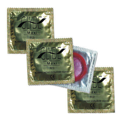 Vibrators, Sex Toy Kits and Sex Toys at Cloud9Adults - Glyde Ultra Maxi Red Vegan Condoms 100 Bulk Pack - Buy Sex Toys Online